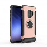 Wholesale Galaxy S9 360 Rotating Ring Stand Hybrid Case with Metal Plate (Rose Gold)